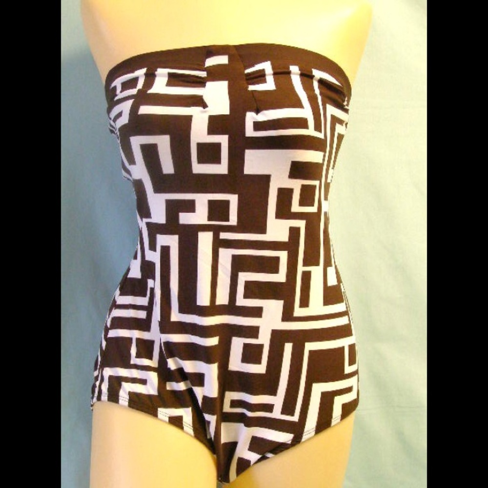 10 or 12 NWT Ceeb bandeau swimsuit brown
